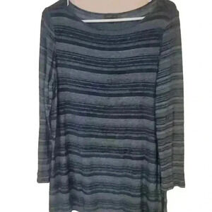 J Jill Wearever Collection Sweater Large Petite Knit Tunic Pullover Boat Neck